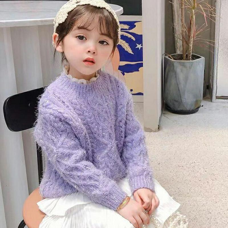 【新作10%OFF】グリッターケーブルニット・u05049 キッズ【3~8才】【tops】【トップス ニット ニットトップス ケ