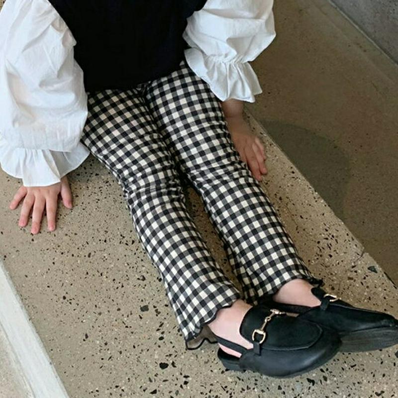 【新作10%OFF】ウェーブヘムパンツ(チェック)・u05157 キッズ【3~8才】【pt】【ボトムズ パンツ ズボン ロングパ