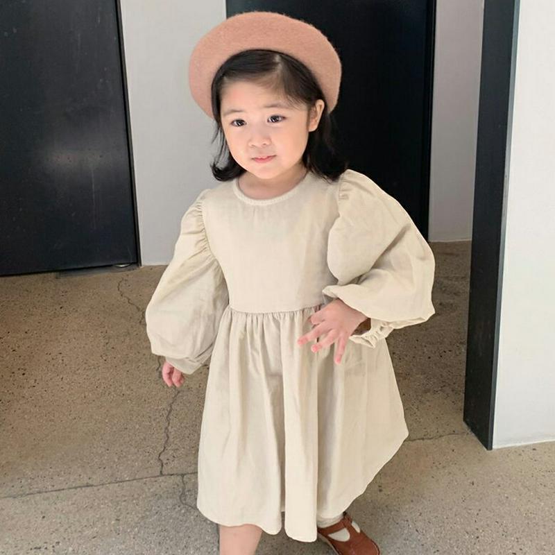 【新作10%OFF】パフスリーブフレアワンピース・u05145 キッズ【3~8才】【ops】【ワンピース ロングワンピース パフ