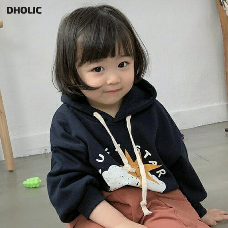 【新作10%OFF】Lucky starフーディ・u05048 キッズ【3~8才】【tops】【トップス フーディ フード ロゴ