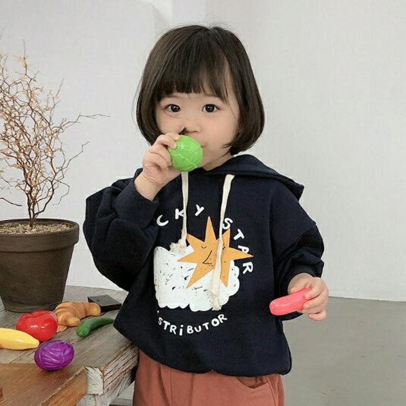 【新作10%OFF】Lucky starフーディ・u05048 キッズ【3~8才】【tops】【トップス フーディ フード ロゴ
