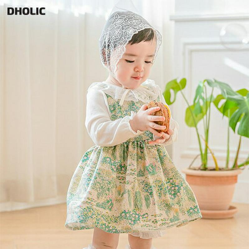 バックリボンパターンエプロンワンピース・p001273 キッズ【0~2才】【ops】【ワンピース パターン スリーブレス ミディワンピース リボン バックリボン エプロン かわいい 女の子 韓国 韓国子供服 子供 こども 子供服 こども服】【KIDS】