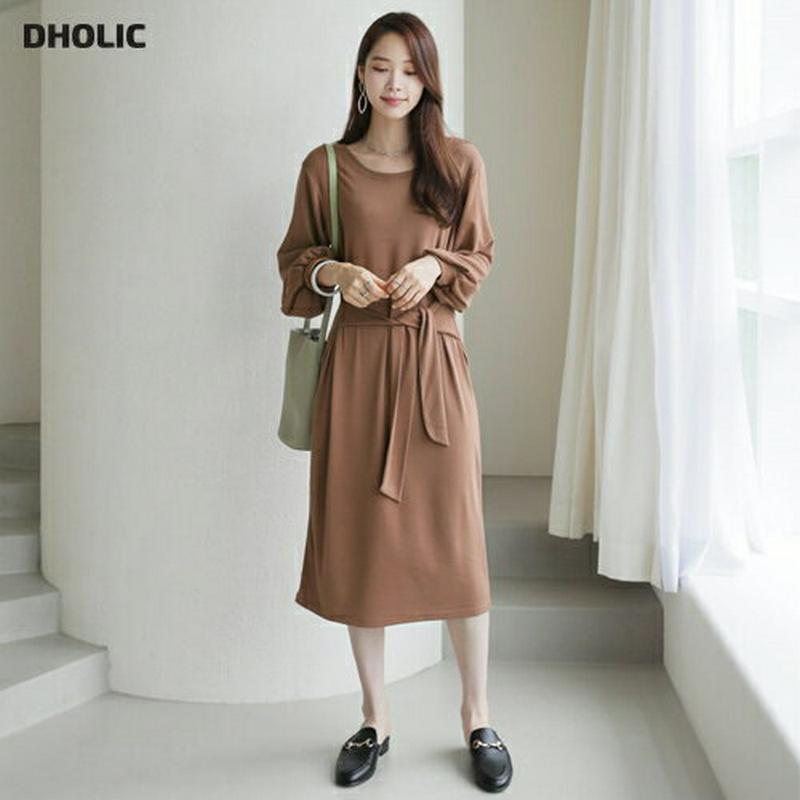 【新作10%OFF】ラウンドウエストタイワンピース・全3色・t63744 レディース【ops】【韓国 ファッション ワンピース 