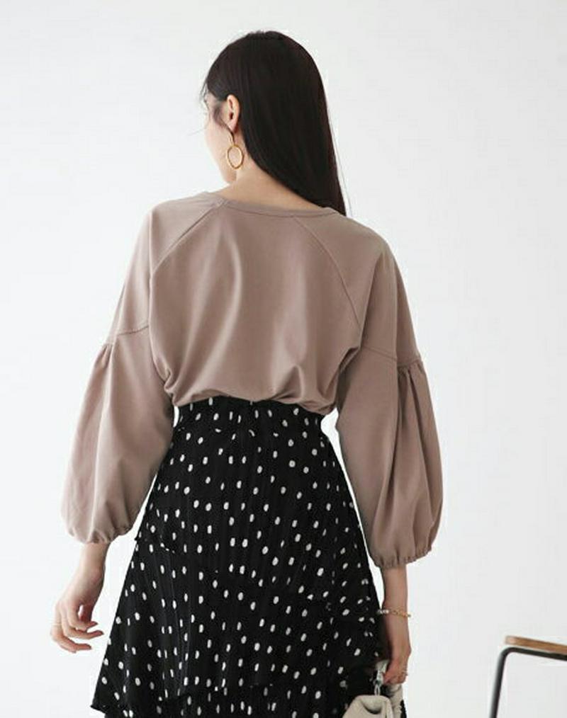 【全商品10%OFF】ギャザーパフTシャツ・全4色・b56782 レディース【tops】【韓国 ファッション トップス Tシャツ