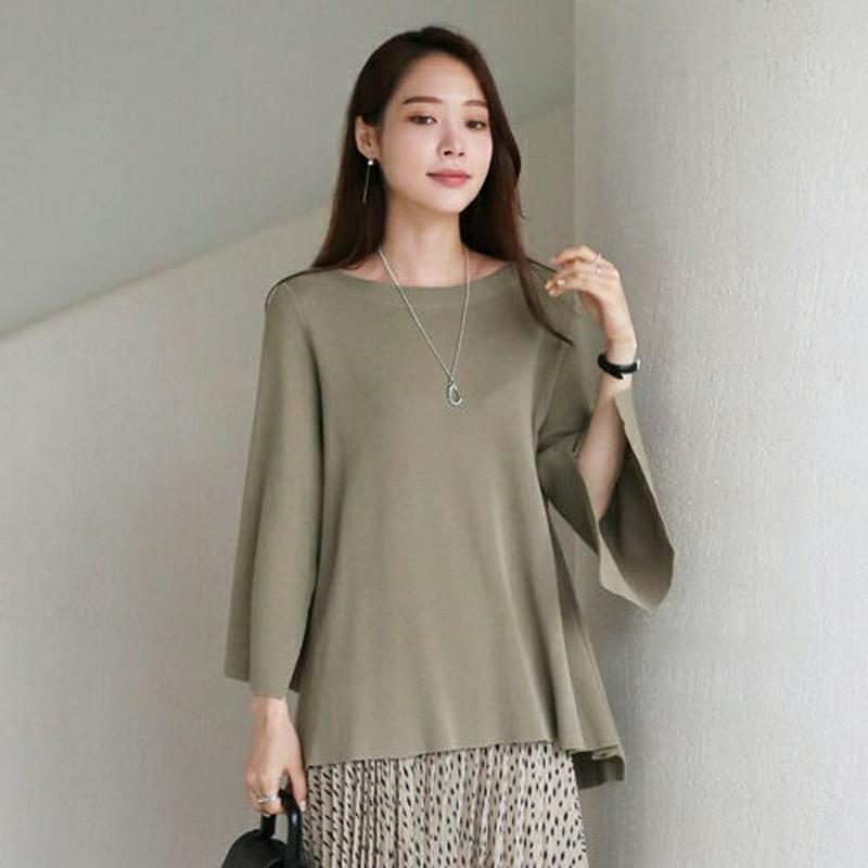 【全商品10%OFF】ボートネックアンバランスニット・全5色・b63740 レディース【tops】【韓国 ファッション トップス