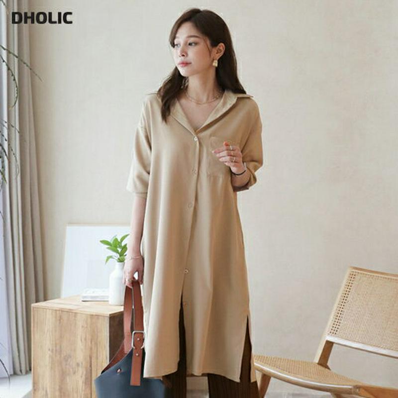 【全商品10%OFF】ワンポケットロングシャツ・全4色・b63741 レディース【bl】【韓国 ファッション トップス シャツ 