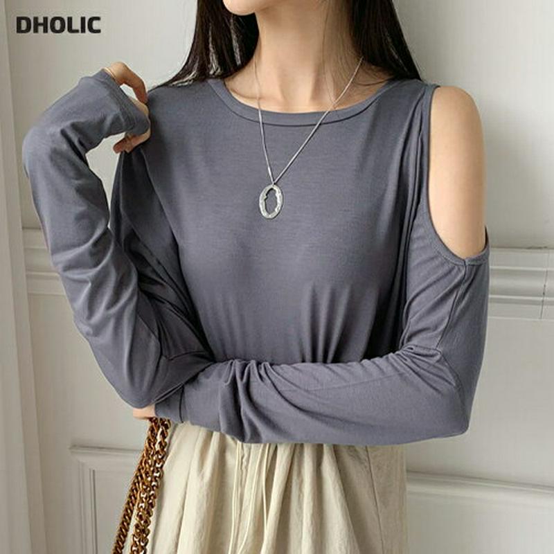 【全商品10%OFF】オープンロングスリーブTシャツ・全4色・b56728 レディース【tops】【韓国 ファッション トップス