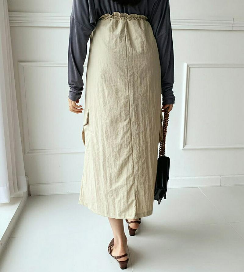 【全商品10%OFF】ポケットドロストスカート・全4色・t56747 レディース【sk】【韓国 ファッション ボトムス スカート