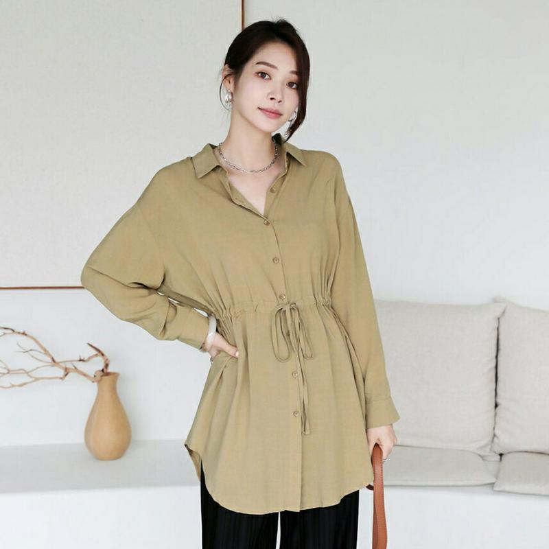 【全商品10%OFF】ドロストシャツブラウス・全4色・b63735 レディース【bl】【韓国 ファッション トップス ブラウス 