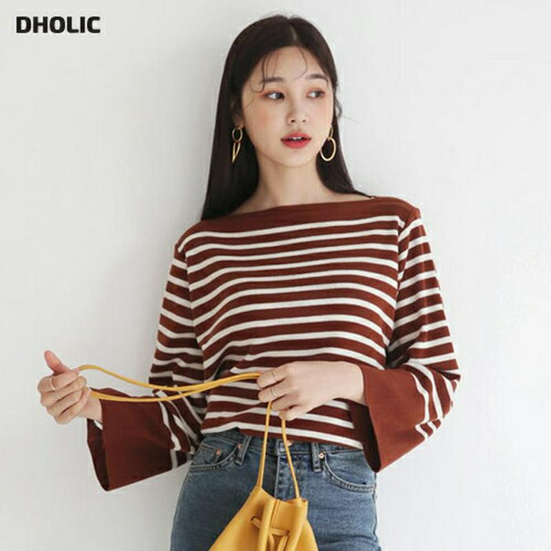 【全商品10%OFF】ボートネックボーダーニット・全5色・b56725 レディース【tops】【韓国 ファッション トップス ニ