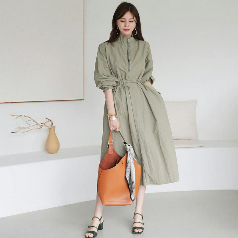 【全商品10%OFF】ハイネックフリルリボンワンピース・全2色・t63746 レディース【ops】【韓国 ファッション ワンピー