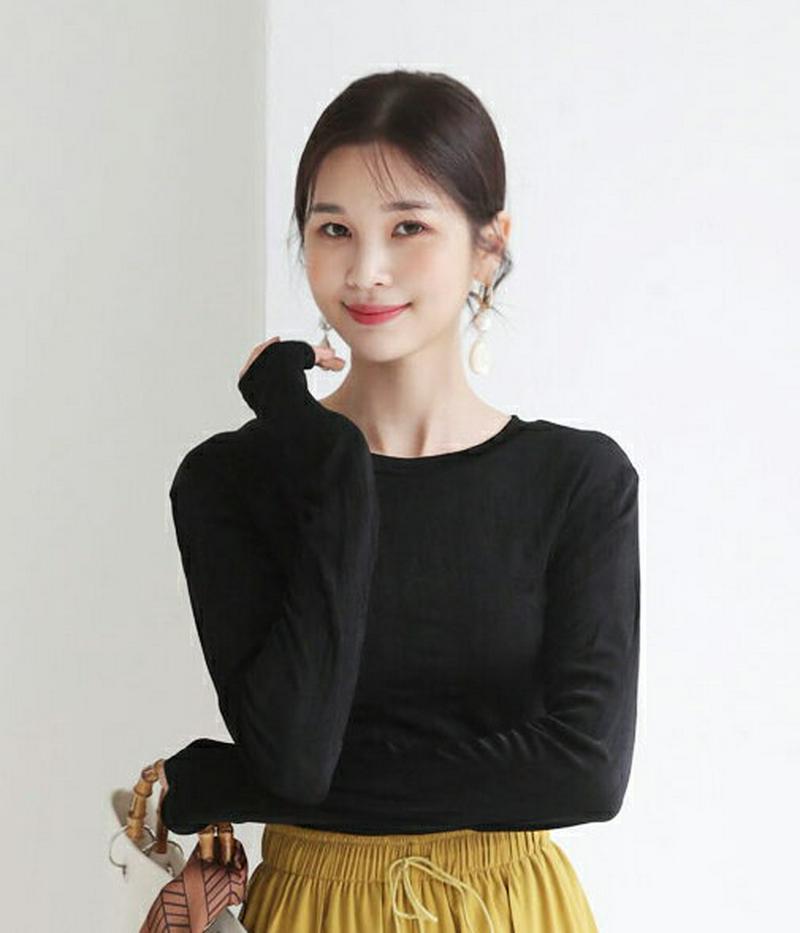 【全商品10%OFF】ラウンドリンクルTシャツ・全5色・t56726 レディース【tops】【韓国 ファッション トップス Tシ