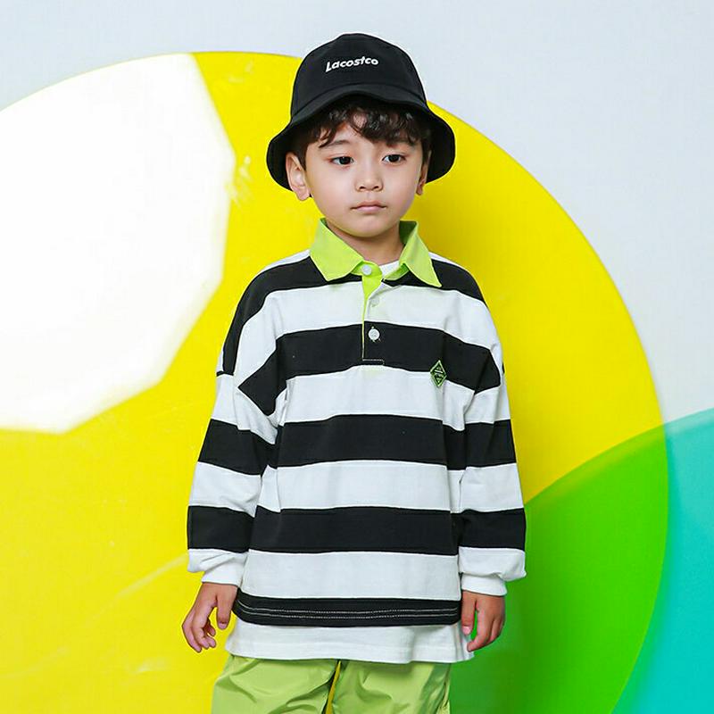 ミニパッチボーダーカラーTシャツ・u05024 キッズ【3~8才】【tops】【トップス Tシャツ 長袖 ロングスリーブ ミニ 