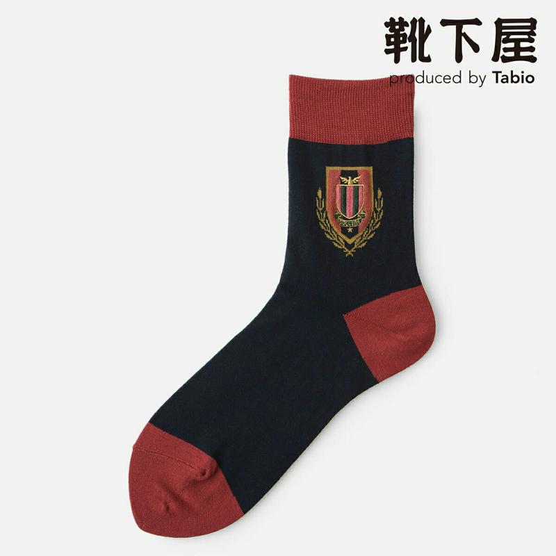 【あす楽】【靴下屋】 でかエンブレムソックス / 靴下 タビオ Tabio くつ下 クルー レディース 日本製