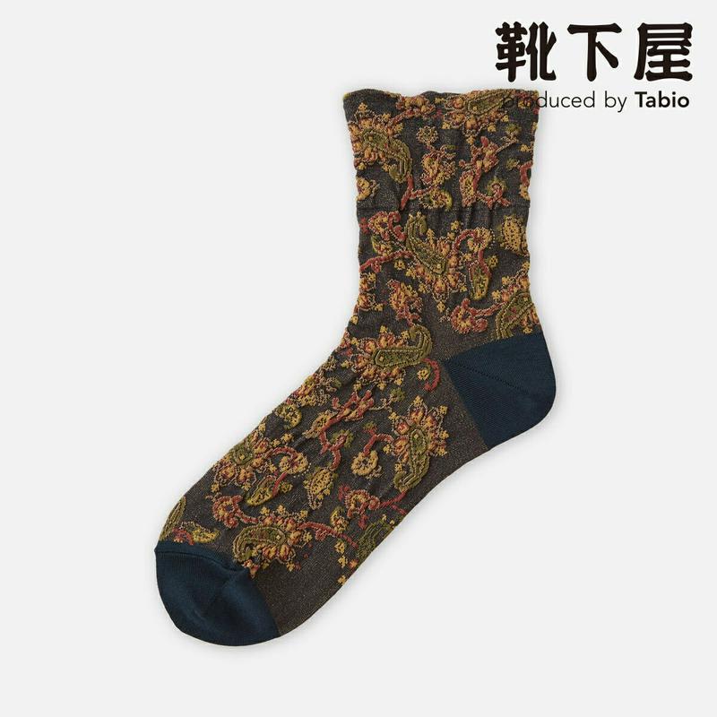 【あす楽】【Tabio】 アンティークペイズリー柄ショートソックス / 靴下屋 靴下 タビオ くつ下 ショート レディース 日本