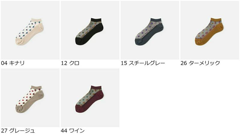 【全品送料無料★〜6/11 23:59迄】【あす楽】【Tabio】 シースルーチーフ柄スニーカー用ソックス / 靴下屋 靴下 タビオ くつ下 レディース 日本製