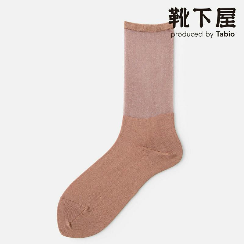【全品送料無料★〜6/11 23:59迄】【あす楽】【靴下屋】 シースルー切り替えソックス / 靴下 タビオ Tabio くつ下 クルー レディース 日本製