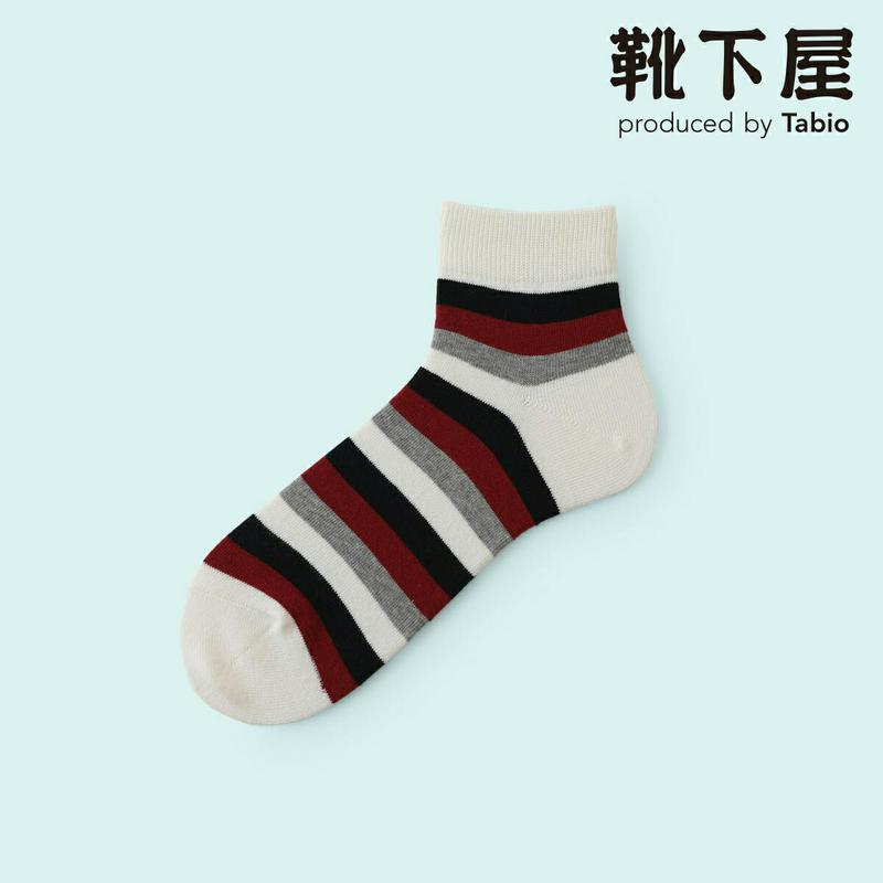 【全品送料無料★〜4/16 23:59迄】【あす楽】【Mighty Soxer】メンズ マルチボーダーショートソックス / 靴下屋 靴下 タビオ マイティソクサー くつ下 ショート メンズ 日本製