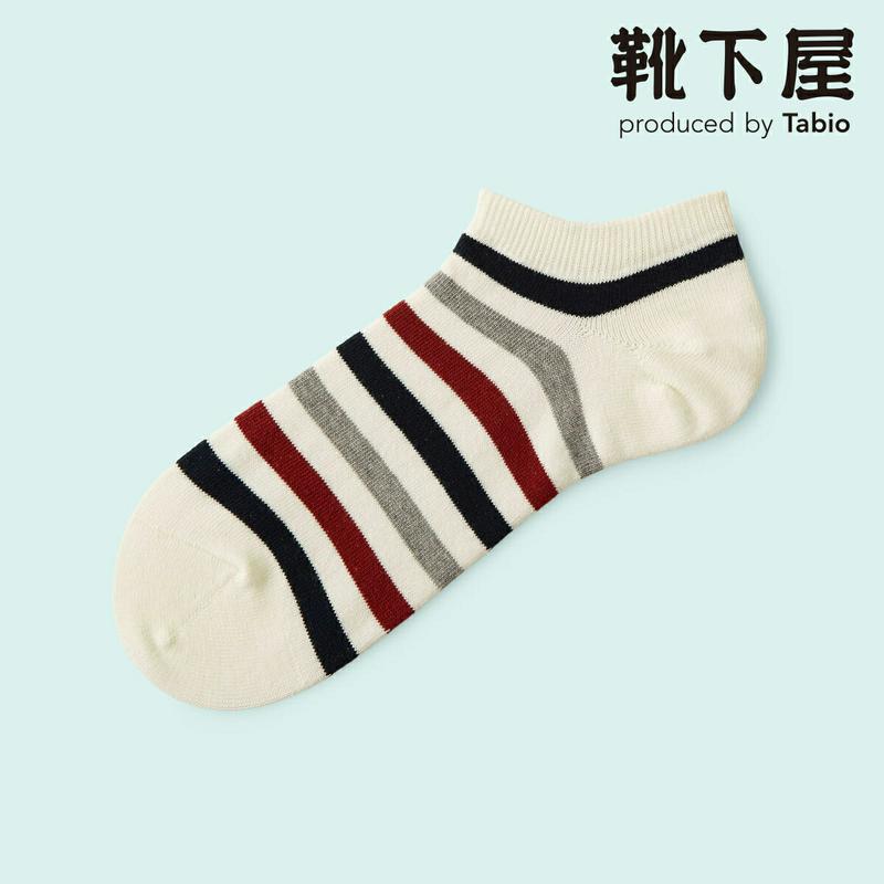 【クーポンで3足1,100円】【Mighty Soxer】 メンズ マルチボーダースニーカー用ソックス / 靴下屋 3pairs 靴下 タビオ マイティソクサー くつ下 メンズ 日本製