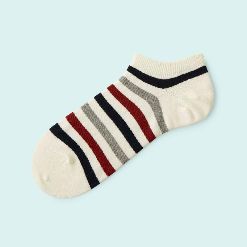 【クーポンで3足1,100円】【Mighty Soxer】 メンズ マルチボーダースニーカー用ソックス / 靴下屋 3pairs 靴下 タビオ マイティソクサー くつ下 メンズ 日本製