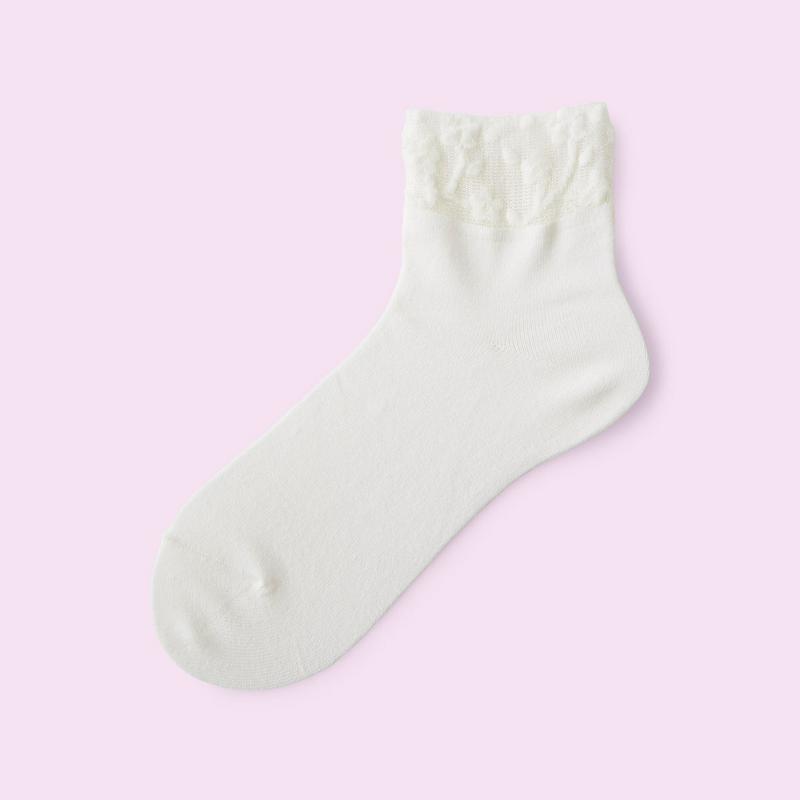 【クーポンで3足￥1000】【Mighty Soxer】 トップチュールレースショートソックス / 靴下屋 3pairs 靴下 