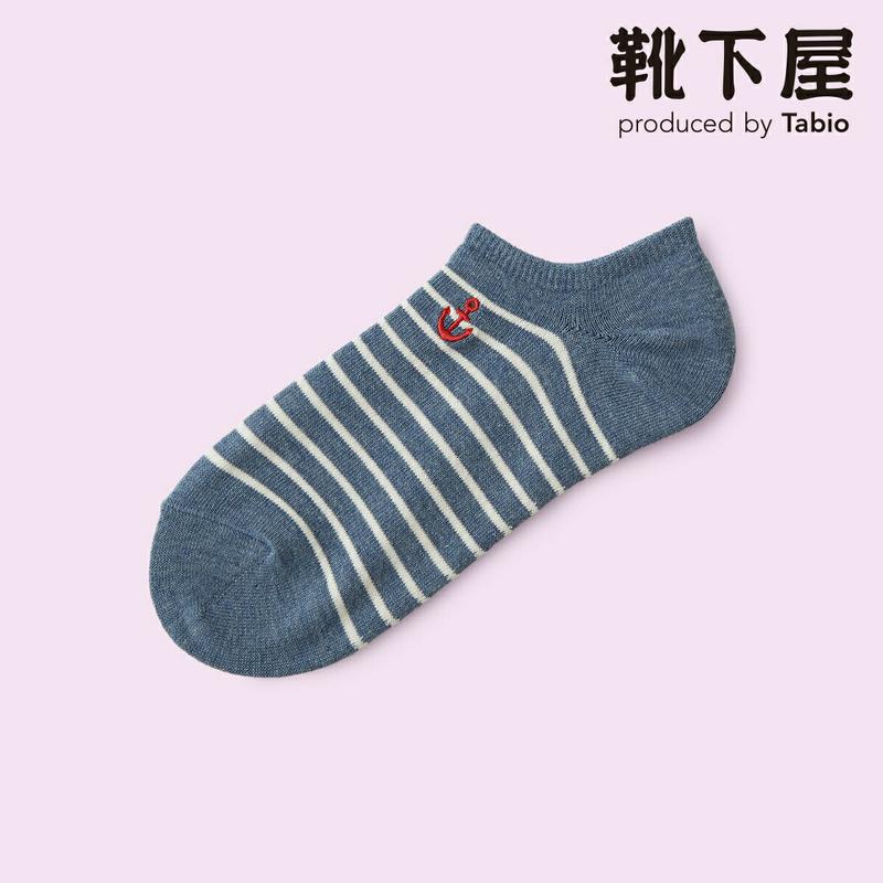 【全品送料無料★〜6/11 23:59迄】【クーポンで3足1,100円】【Mighty Soxer】 イカリ刺繍ボーダースニーカー用ソックス / 靴下屋 3pairs 靴下 タビオ マイティソクサー くつ下 レディース 日本製