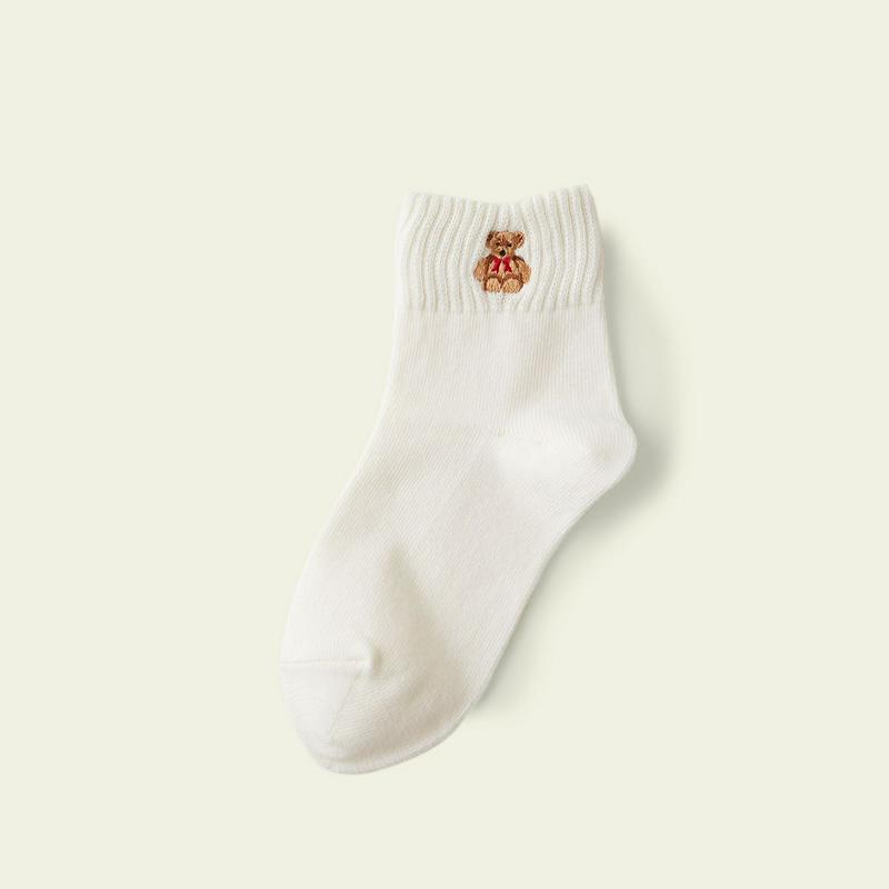 【あす楽】【公式 Mighty Soxer】キッズ アメリブくま刺繍ショートソックス 13.0～15.0cm / 靴下屋 靴下 タビオ マイティソクサー くつ下 ショート キッズ 日本製 2406de