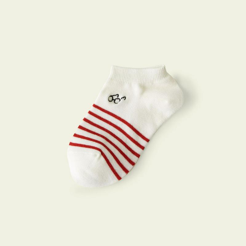 【全品送料無料★〜4/16 23:59迄】【クーポンで3足1,100円】【Mighty Soxer】 キッズ めがね刺繍ボーダースニーカー用ソックス 16.0〜18.0cm / 靴下屋 3pairs 靴下 タビオ マイティソクサー くつ下 キッズ 日本製
