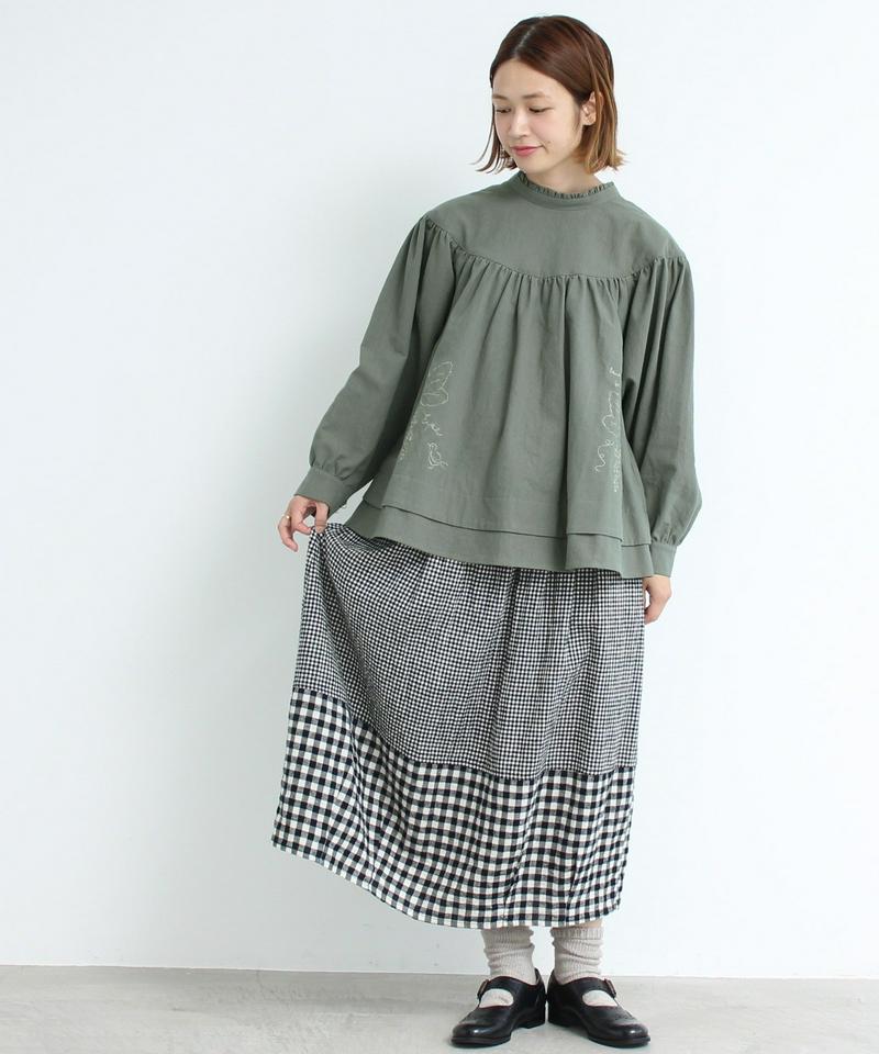 【WEB/一部店舗限定】eiπe 山葡萄刺繍　2WAYギャザーブラウス（eiπe）