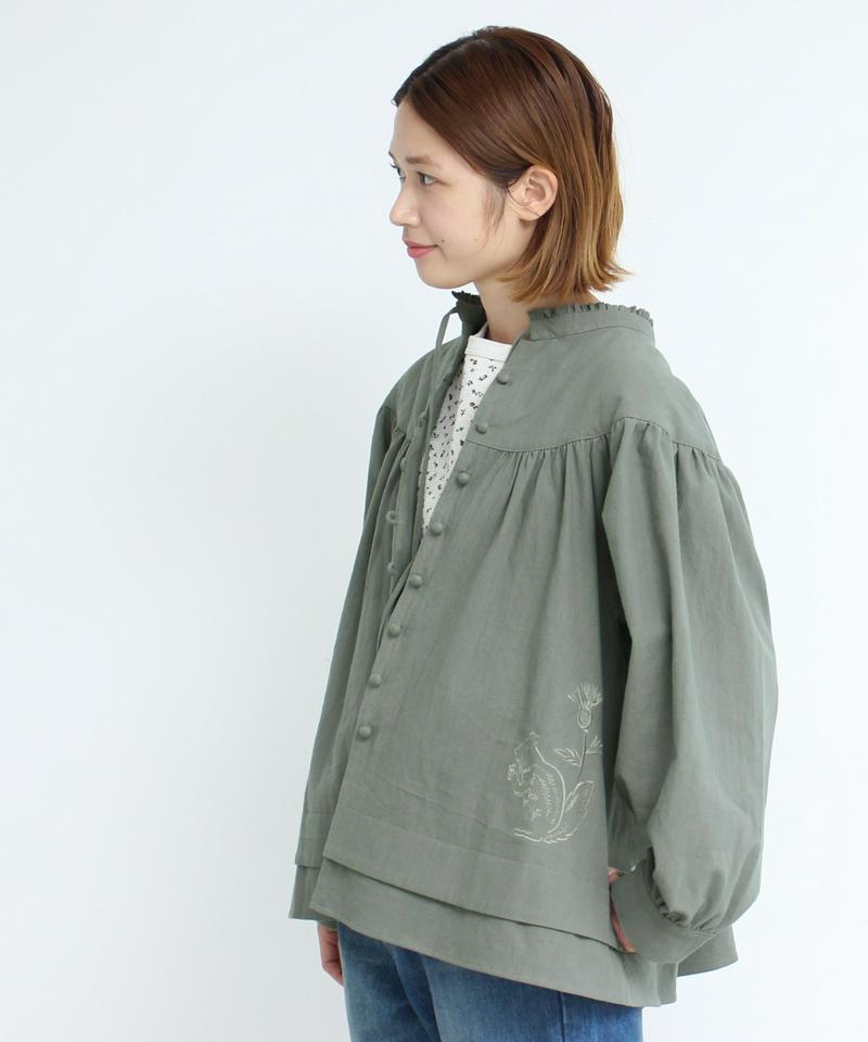 【WEB/一部店舗限定】eiπe 山葡萄刺繍　2WAYギャザーブラウス（eiπe）