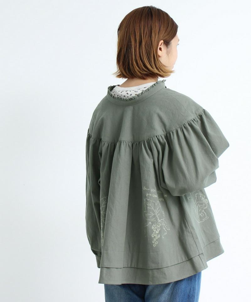 【WEB/一部店舗限定】eiπe 山葡萄刺繍　2WAYギャザーブラウス（eiπe）