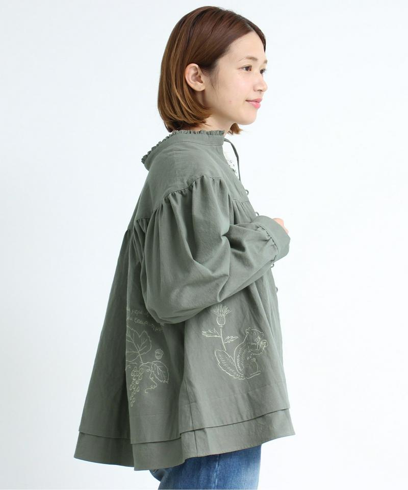 【WEB/一部店舗限定】eiπe 山葡萄刺繍　2WAYギャザーブラウス（eiπe）