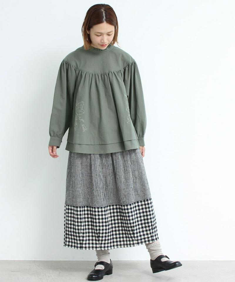 【WEB/一部店舗限定】eiπe 山葡萄刺繍　2WAYギャザーブラウス（eiπe）