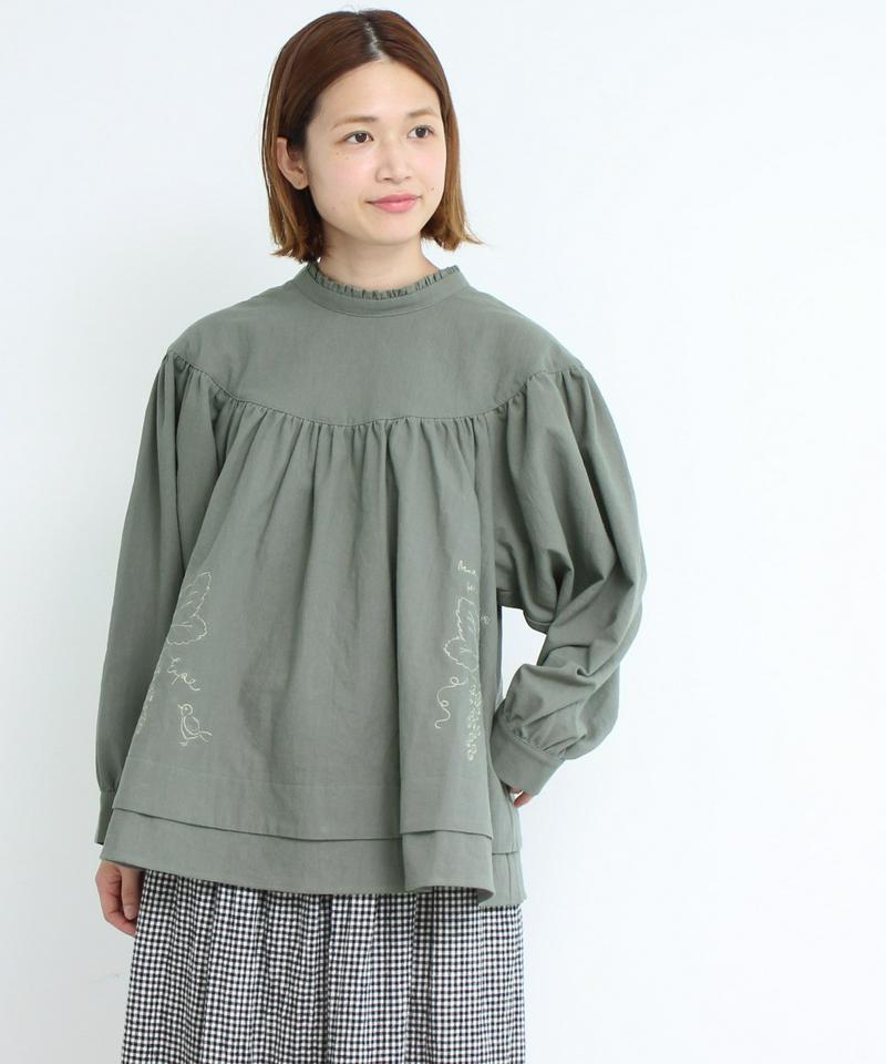 【WEB/一部店舗限定】eiπe 山葡萄刺繍　2WAYギャザーブラウス（eiπe）