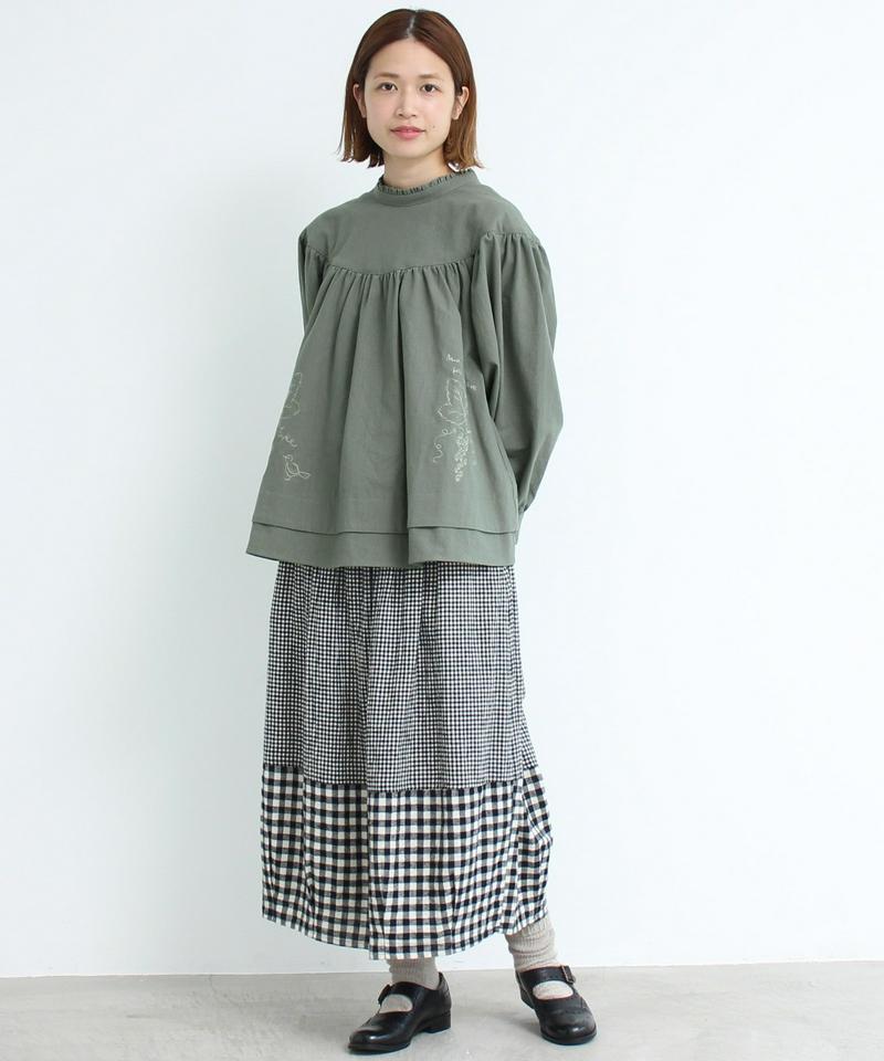 【WEB/一部店舗限定】eiπe 山葡萄刺繍　2WAYギャザーブラウス（eiπe）
