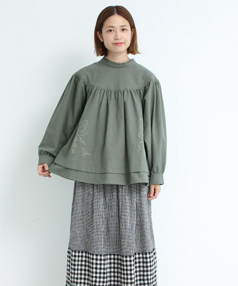 【WEB/一部店舗限定】eiπe 山葡萄刺繍　2WAYギャザーブラウス（eiπe）
