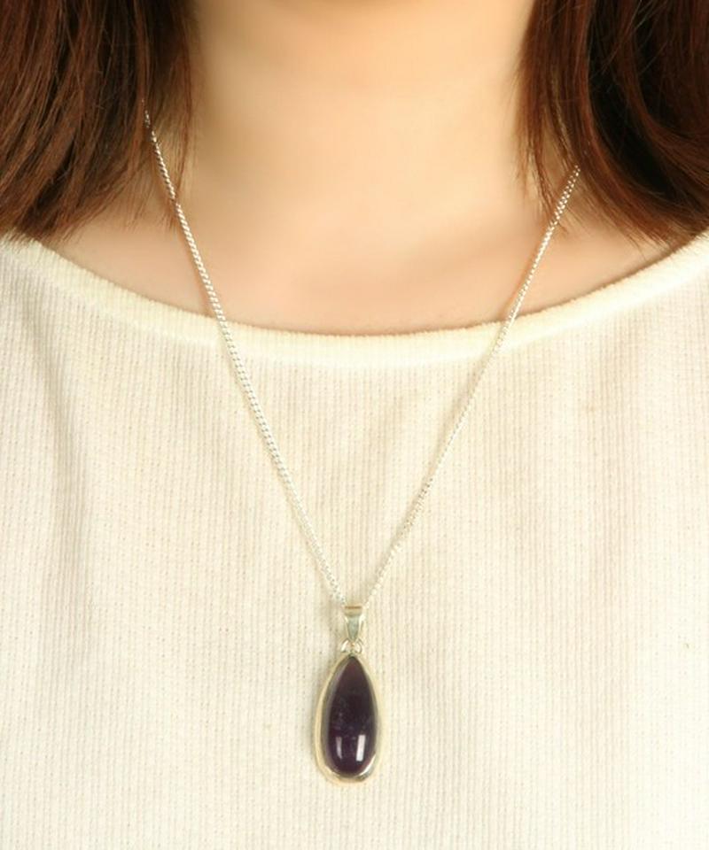 【フランス買付】アメジストしずく型ネックレス（1点もの）