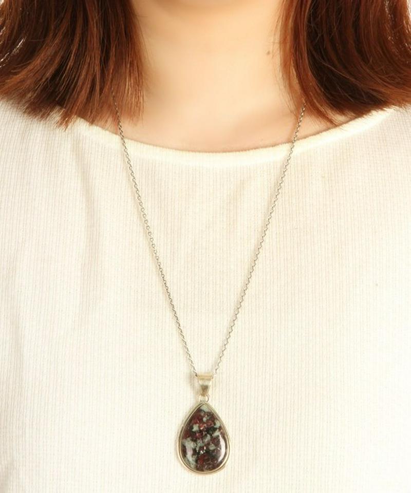 【フランス買付】ユーディアライト二重しずく型ネックレス（1点もの）