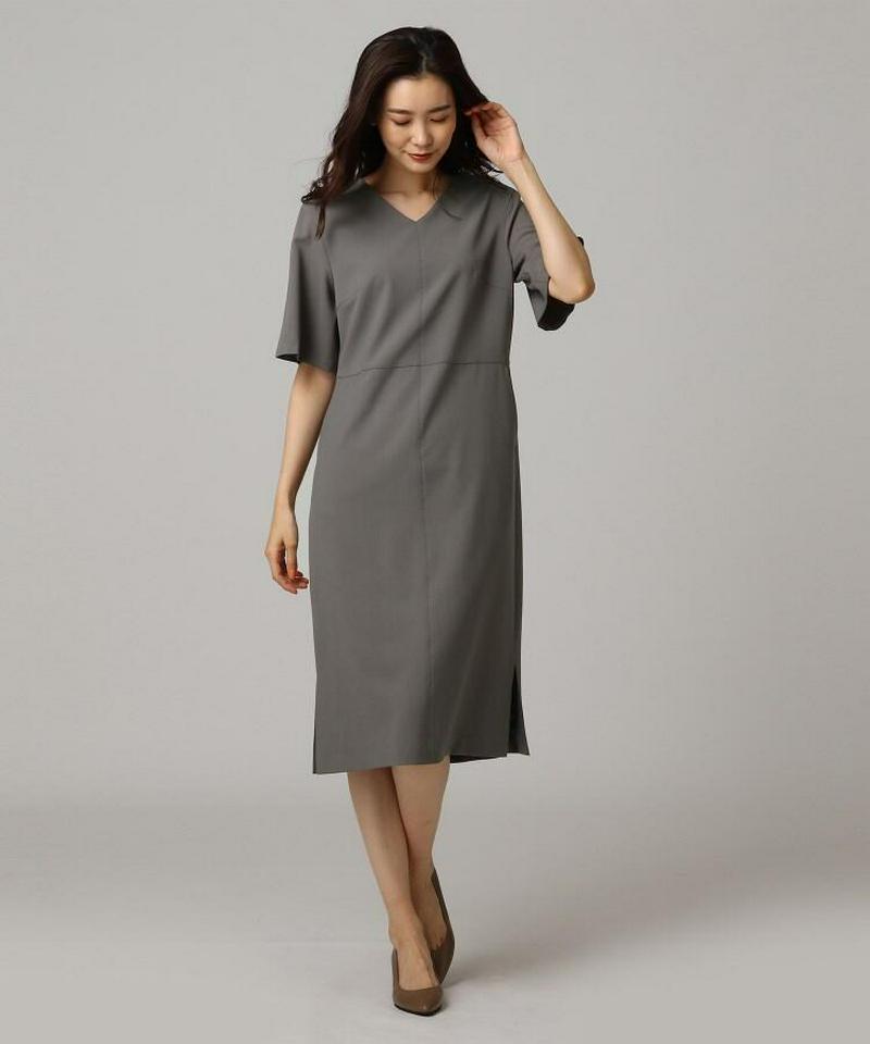 トスカーナブリーゼストレッチ袖フレアワンピース