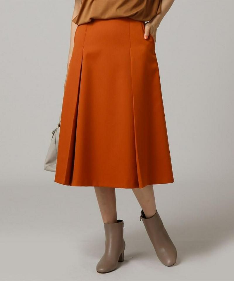 ウール混タックフレアスカート