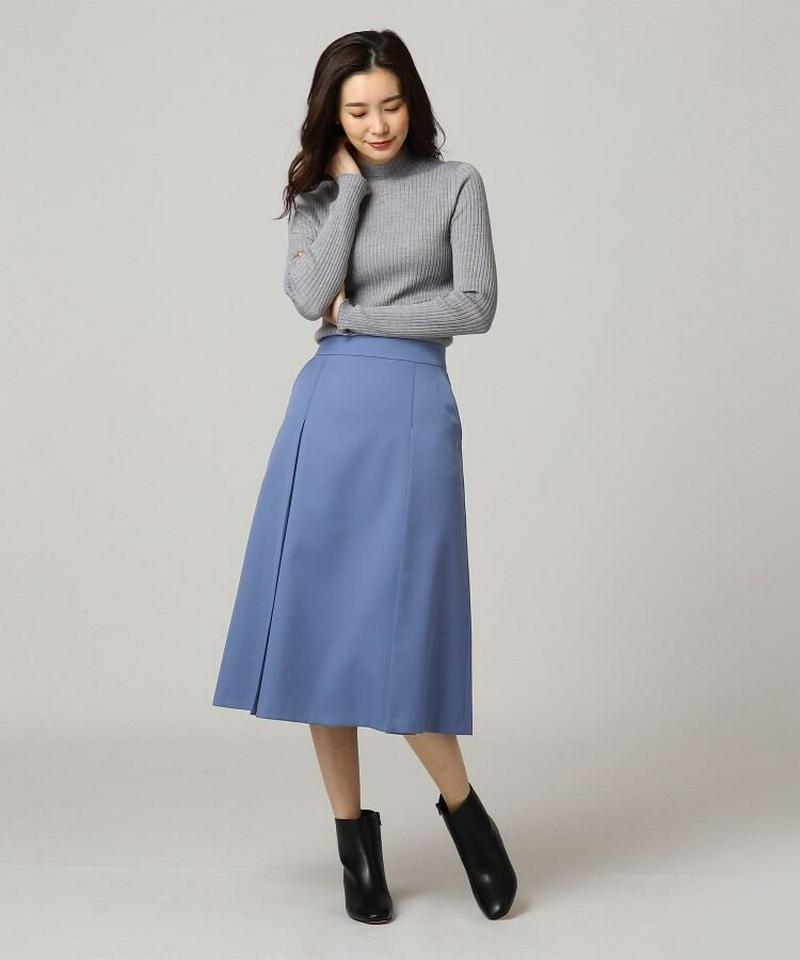 ウール混タックフレアスカート