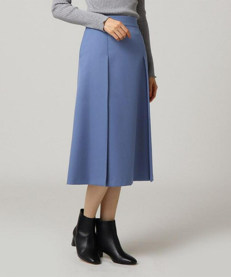 ウール混タックフレアスカート