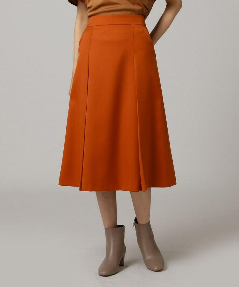 ウール混タックフレアスカート