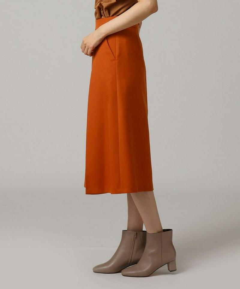 ウール混タックフレアスカート