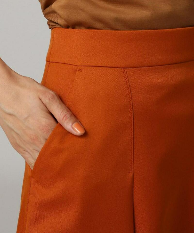 ウール混タックフレアスカート