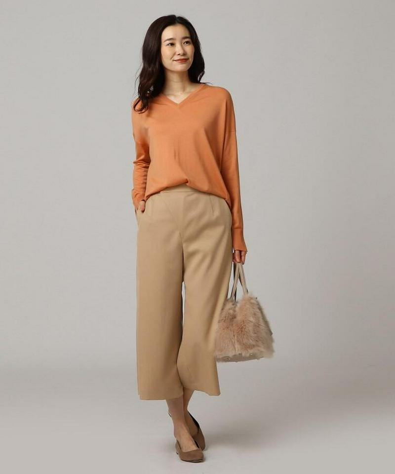 ウール混クロップドパンツ