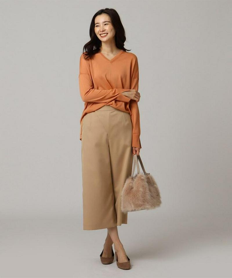 ウール混クロップドパンツ