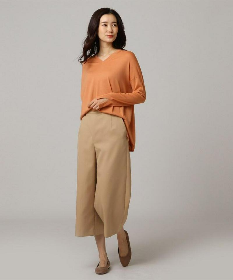 ウール混クロップドパンツ