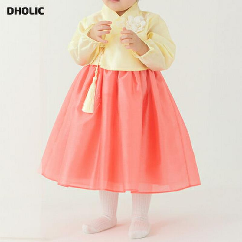 【送料無料】ブローチ付ノットタッセル韓服SET(ピンク)・p005120 キッズ【0~2才】【set】【セットアップ セット setup 長袖 ロングワンピース ブローチ タッセル 韓服 チマチョゴリ 女の子 ベビー 韓国 韓国子供服 こども 子供服 こども服】【KIDS】