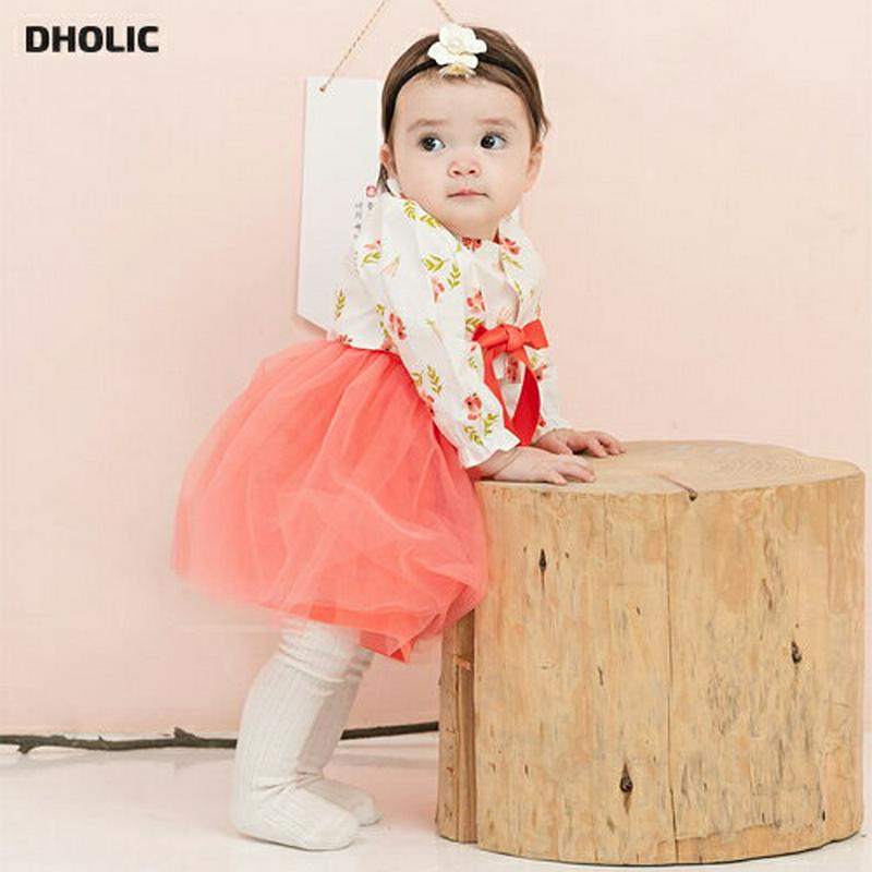 花柄トップ&チュールワンピース韓服SET・p005094 キッズ【0~2才】【set】【セットアップ セット setup 長袖 ロングワンピース 花柄 フラワー 韓服 チマチョゴリ ガーリー 女の子 ベビー プレゼント 韓国 韓国子供服 こども 子供服 こども服】【KIDS】